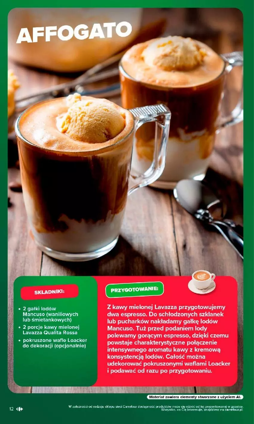 Gazetka promocyjna Carrefour - Gazetka Kuchnia włoska w SUMIE przez cały rok - ważna 10.08 do 22.08.2026 - strona 12 - produkty: Fa, Lavazza, Lody, Por, Wafle