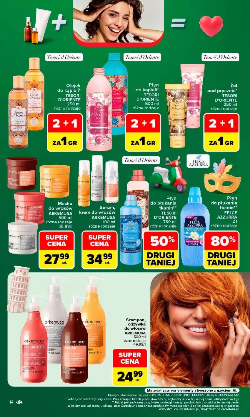 Gazetka promocyjna Carrefour - Gazetka Kuchnia włoska w SUMIE przez cały rok - ważna 10.08 do 22.08.2026 - strona 14 - produkty: Fa, Mus, Olej, Ser, Szampon