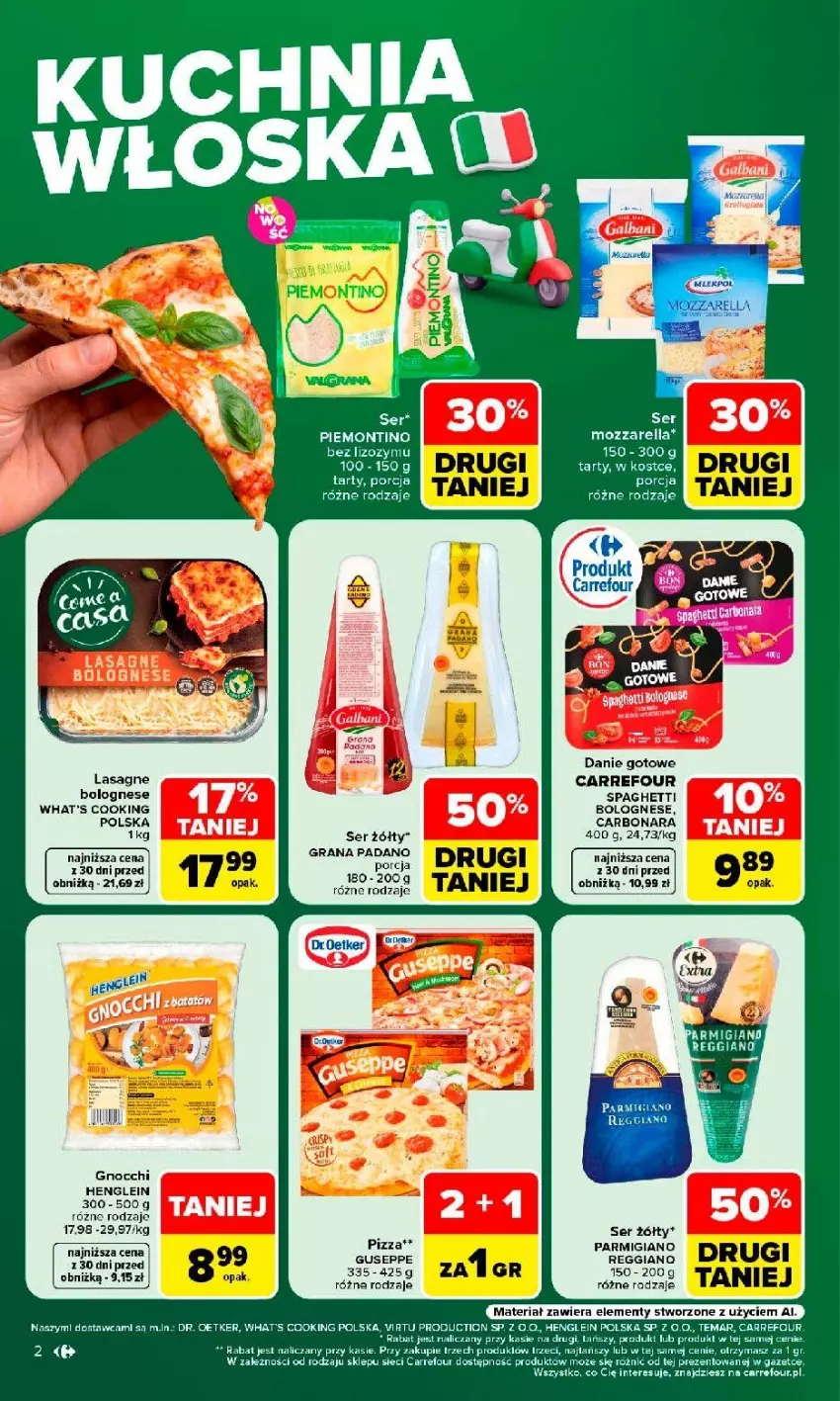 Gazetka promocyjna Carrefour - Gazetka Kuchnia włoska w SUMIE przez cały rok - ważna 10.08 do 22.08.2026 - strona 2 - produkty: Danie gotowe, Dr. Oetker, Fa, Gra, Mozzarella, Pizza, Por, Ser, Spaghetti