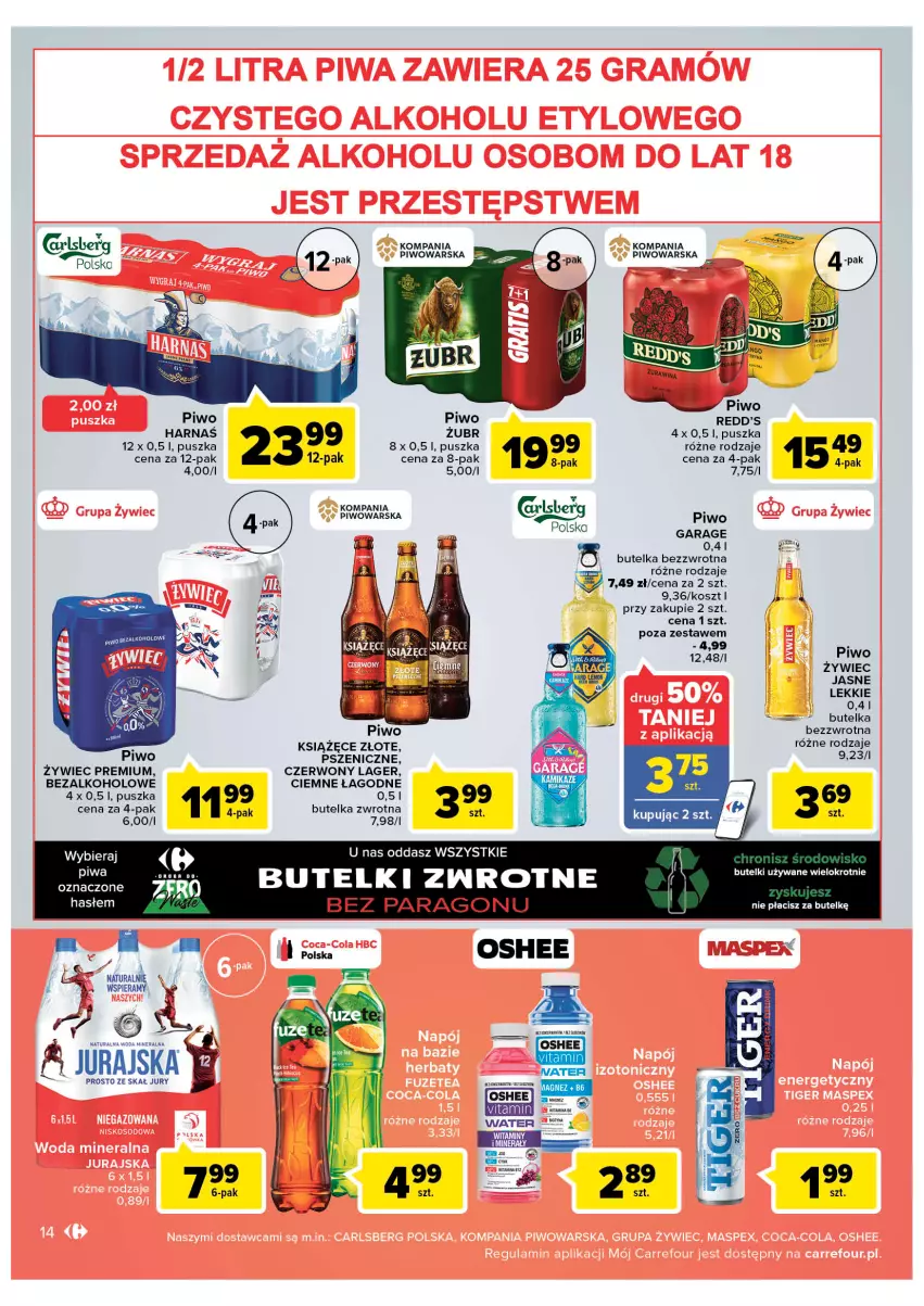 Gazetka promocyjna Carrefour - Gazetka Carrefour - ważna 19.04 do 30.04.2022 - strona 14 - produkty: Harnaś, Kosz, Książęce, Piwa, Piwo, Redd's