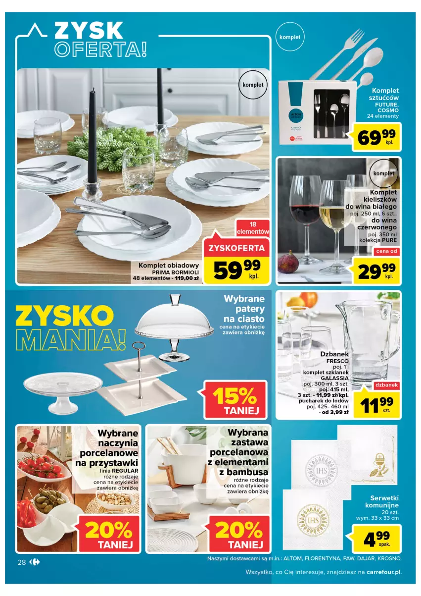 Gazetka promocyjna Carrefour - Gazetka Carrefour - ważna 19.04 do 30.04.2022 - strona 28 - produkty: Dada, Dzbanek, Fresco, Gala, Komplet obiadowy, Por, Prima, Pur