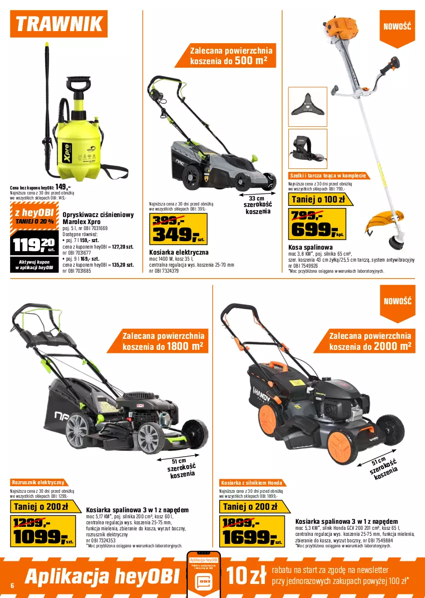 Gazetka promocyjna Obi - Gazetka OBI - ważna 06.05 do 19.05.2026 - strona 6 - produkty: Bosch, Kärcher, Kompresor, Kompresor olejowy, Kosiarka, Kosz, Myjka ciśnieniowa, Olej, Sok, Tarcza tnąca, Top