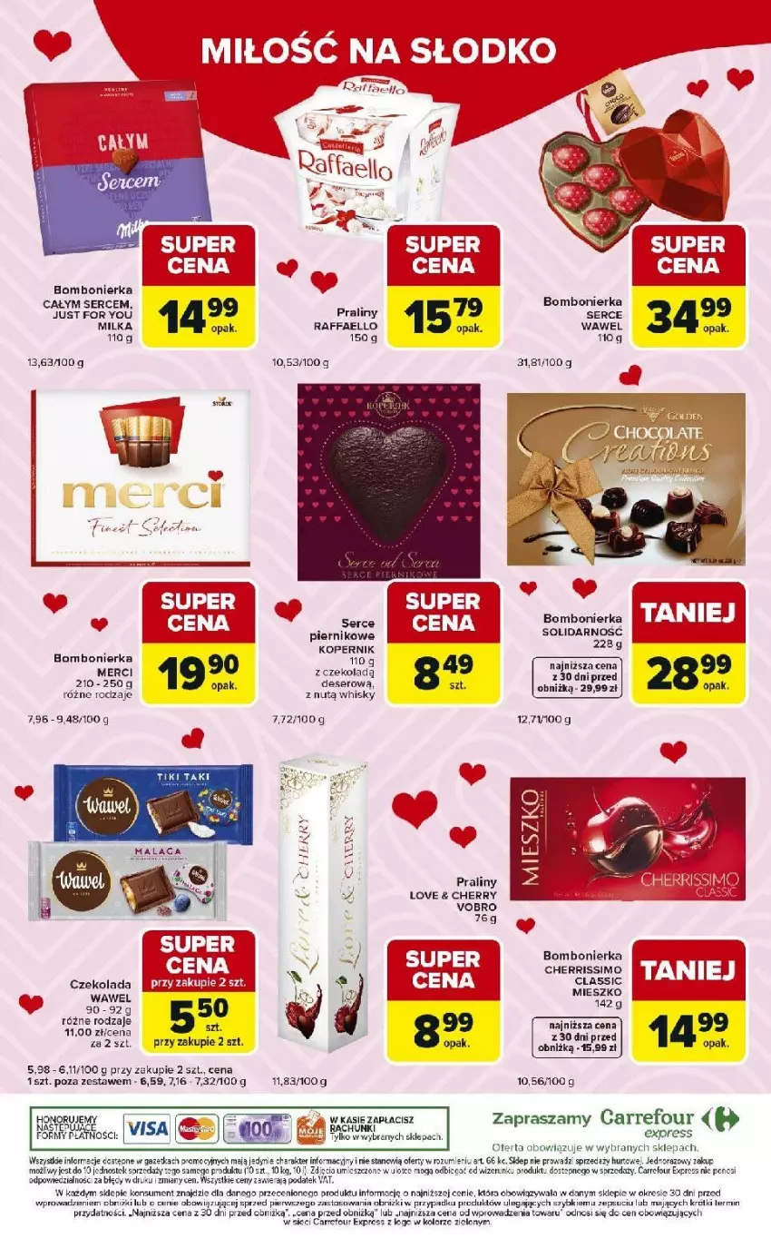 Gazetka promocyjna Carrefour - Gazetka Express - ważna 10.02 do 16.02.2026 - strona 8 - produkty: Czekolada, Fa, Merci, Milka, Praliny, Raffaello, Ser, Wawel, Whisky