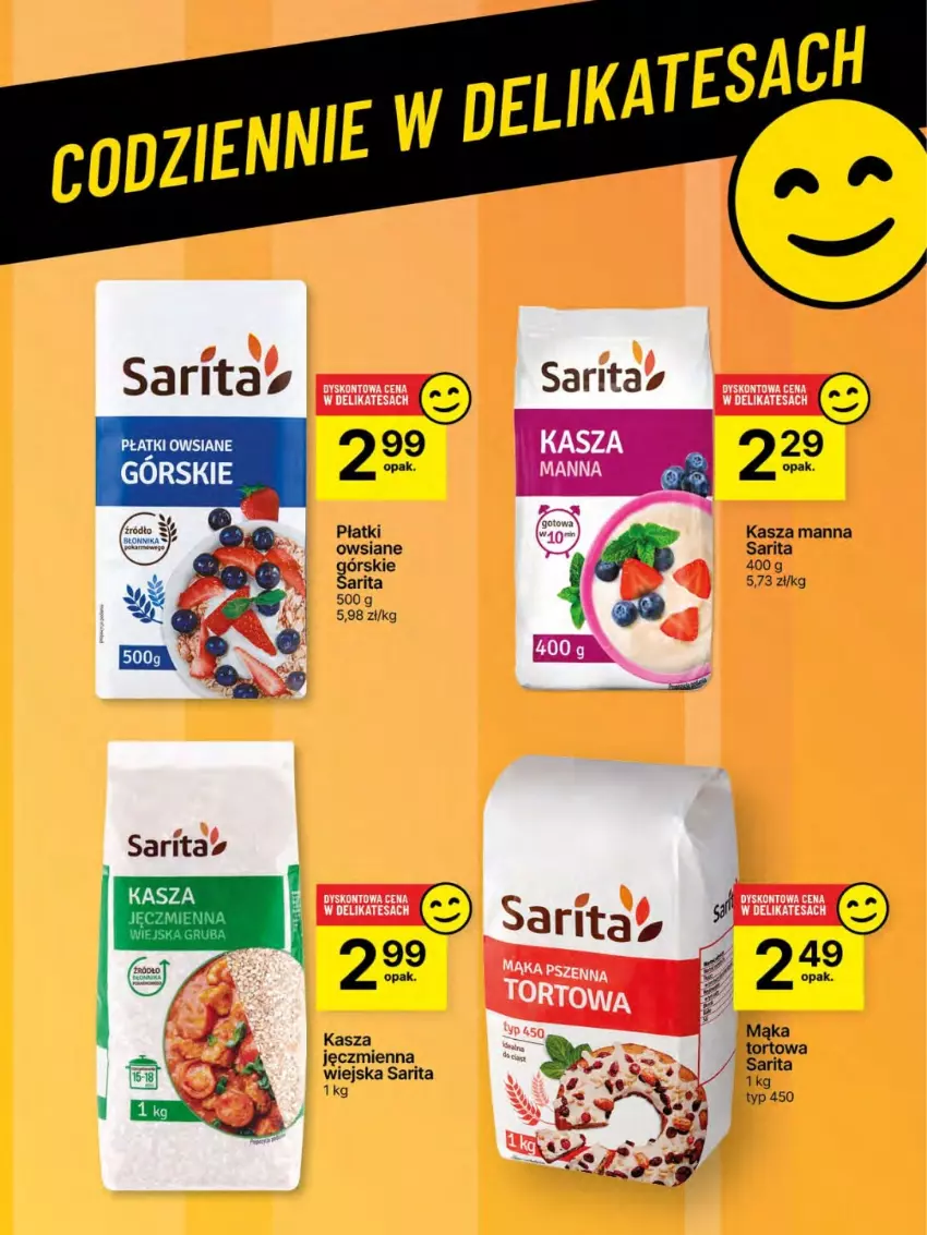 Gazetka promocyjna Delikatesy Centrum - Franczyza DC17 Czwartek - ważna 24.04 do 30.04.2025 - strona 58 - produkty: Kasza, Mąka, Sarita