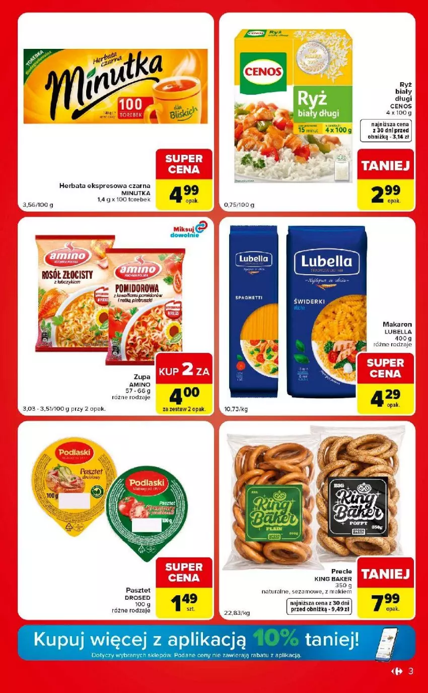 Gazetka promocyjna Carrefour - Gazetka Carrefour Market w SUMIE ekspresowe zakupy - ważna 21.07 do 27.07.2026 - strona 3 - produkty: Bell, Bella, Cenos, Herbata, Koc, Lubella, Makaron, Pasztet, Por, Ryż, Ryż biały