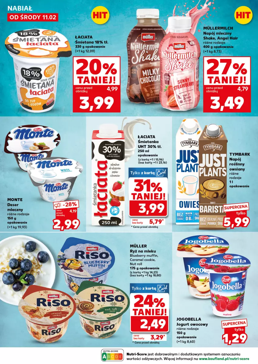 Gazetka promocyjna Kaufland - Mocny Start - ważna 16.02 do 18.02.2026 - strona 20 - produkty: Bell, Bella, Deser, Fa, Jogobella, Jogurt, Jogurt owocowy, Napój, Napój mleczny, Napój roślinny, Ryż, Ryż na mleku, Ser, Tusz, Tymbark