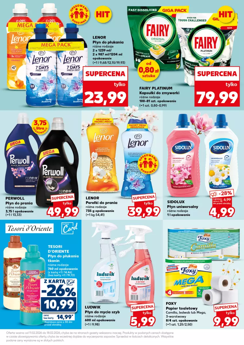 Gazetka promocyjna Kaufland - Mocny Start - ważna 16.02 do 18.02.2026 - strona 25 - produkty: Fa, Fairy, Foxy, Lack, Lenor, Ludwik, Papier, Papier toaletowy, Perwoll, Płyn do mycia, Płyn do płukania, Płyn do prania, Rolki, Zmywarki