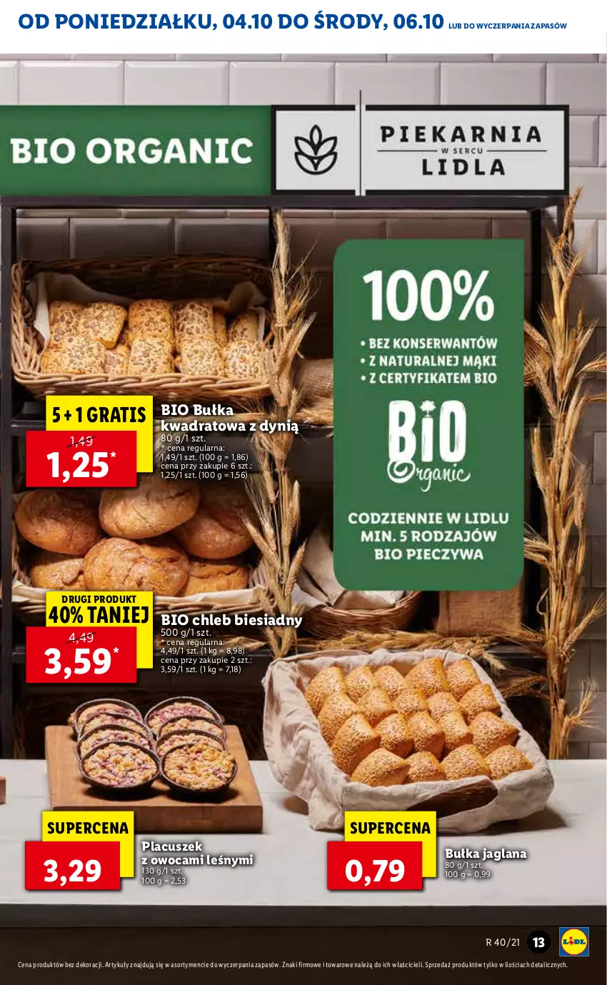 Gazetka promocyjna Lidl - GAZETKA - ważna 04.10 do 06.10.2021 - strona 13 - produkty: Bułka, Chleb, Dynią, Gra, LANA