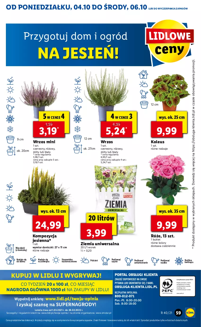 Gazetka promocyjna Lidl - GAZETKA - ważna 04.10 do 06.10.2021 - strona 59 - produkty: Bukiet, Cień, Gry, Mola, O nas, Ogród, Sok