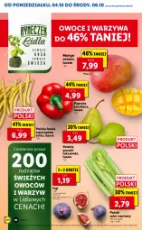Gazetka promocyjna Lidl - GAZETKA - Gazetka - ważna od 06.10 do 06.10.2021 - strona 10 - produkty: Warzywa, Gra, Papryka czerwona, Papryka, Fasola, Gruszki, Fasola szparagowa, Figi, Owoce, Seler naciowy, Mango, Fa