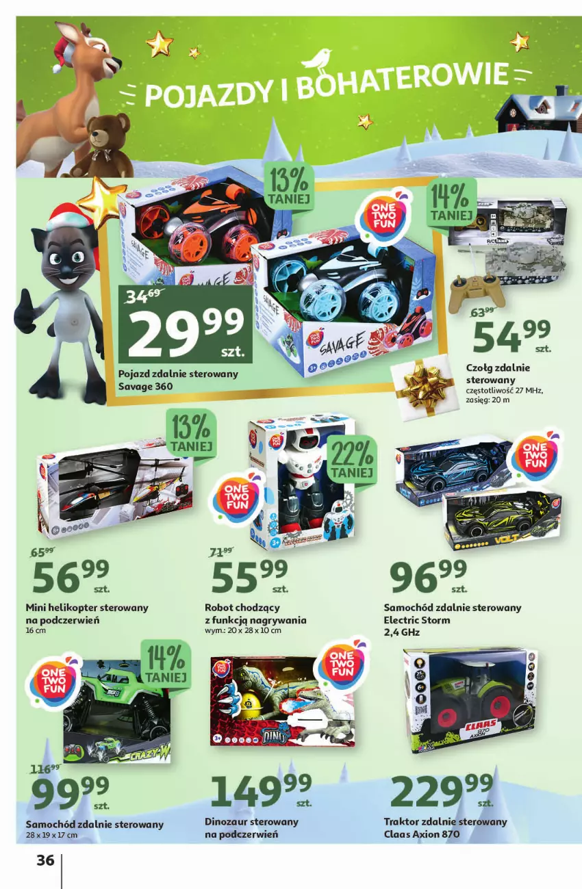 Gazetka promocyjna Auchan - Gazetka Magia Mikołajkowa Auchan Hipermarket - ważna 01.12 do 07.12.2022 - strona 36 - produkty: Dinozaur, Gry, Helikopter, Pojazd, Robot, Samochód, Traktor