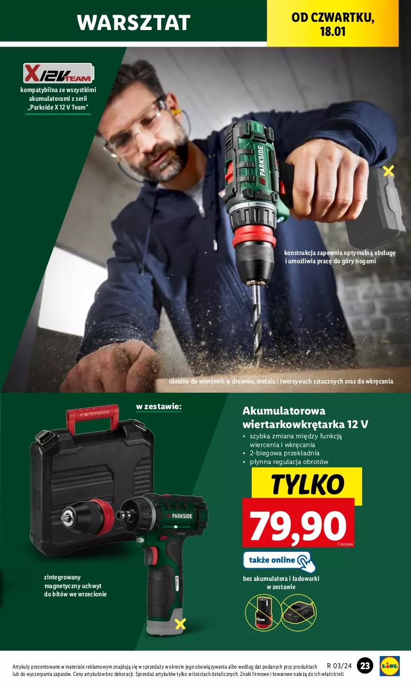 Gazetka promocyjna Lidl - GAZETKA - ważna 15.01 do 20.01.2024 - strona 27 - produkty: Akumulator, Akumulatorowa wiertarkowkrętark, Parkside, Ser, Tarka, Wiertarkowkrętarka, Wkręt, Wkrętarka