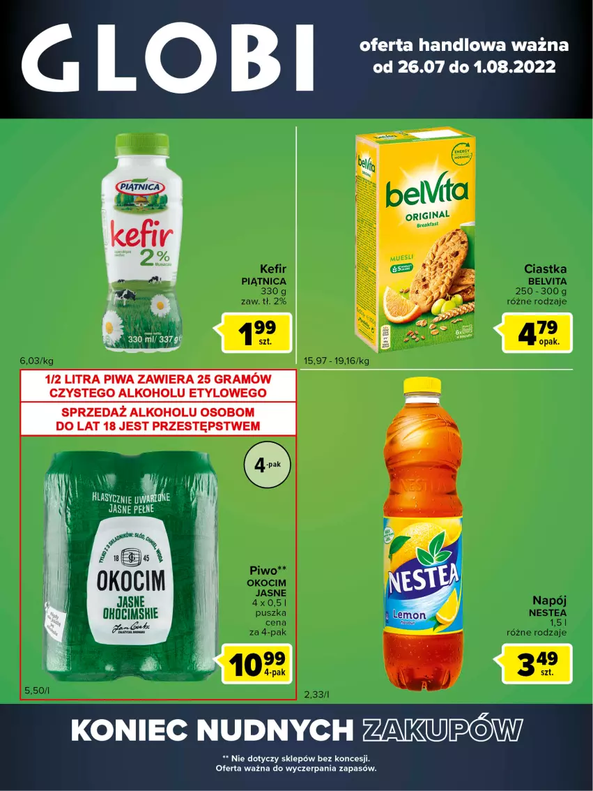 Gazetka promocyjna Carrefour - Gazetka Globi - ważna 26.07 do 01.08.2022 - strona 1 - produkty: Gin, Koc, Okocim, Piątnica