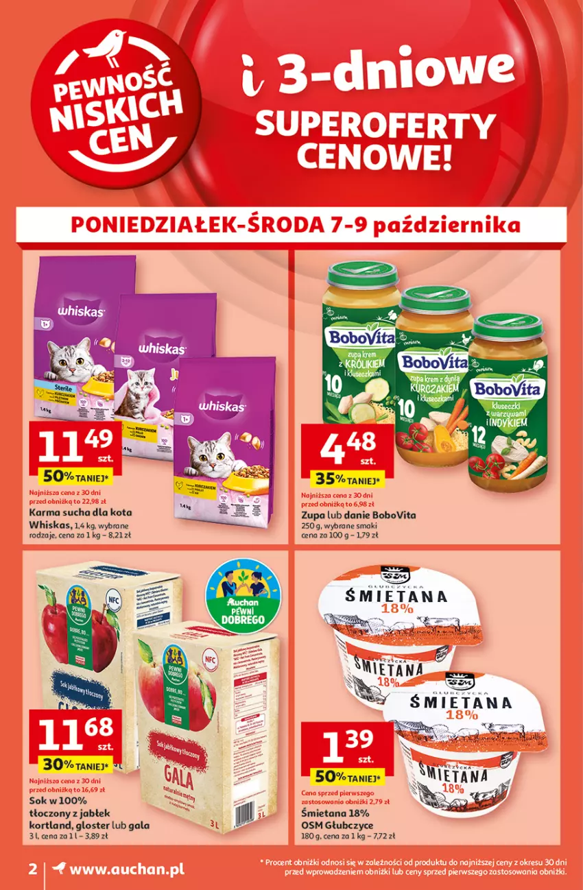 Gazetka promocyjna Auchan - Pewność Niskich Cen Moje - ważna 03.10 do 09.10.2024 - strona 2 - produkty: BoboVita, Gala, Sok, Whiskas, Zupa