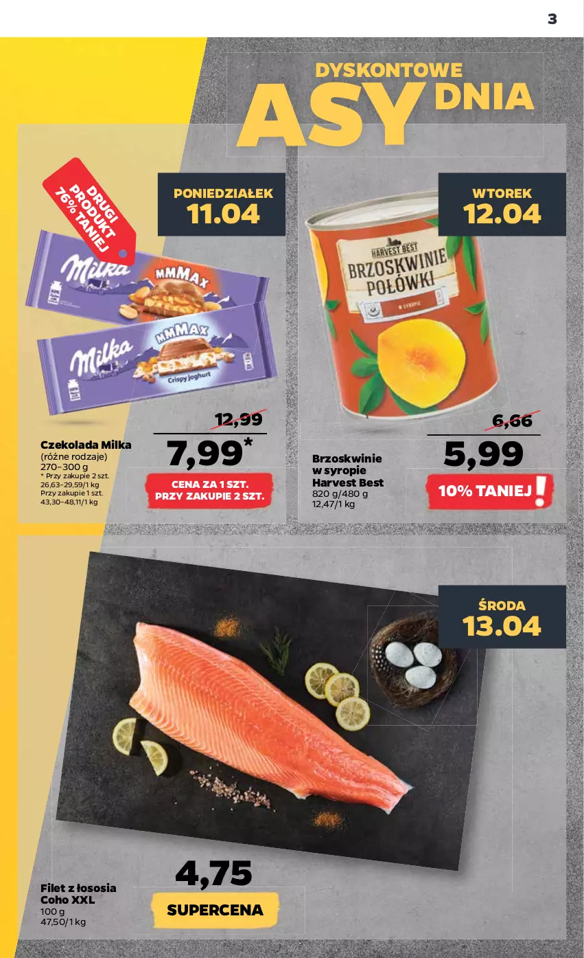 Gazetka promocyjna Netto - Gazetka spożywcza - ważna 11.04 do 16.04.2022 - strona 3 - produkty: Brzoskwinie, Czekolada, Milka, Sos, Syrop