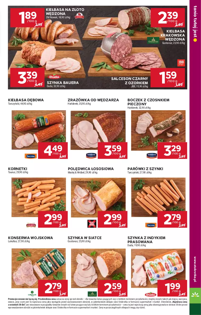 Gazetka promocyjna Stokrotka - Supermarket - ważna 06.02 do 12.02.2025 - strona 13 - produkty: Boczek, HP, Kiełbasa, Kiełbasa krakowska, Parówki, Parówki z szynki, Piec, Polędwica, Salceson, Ser, Sos, Szynka