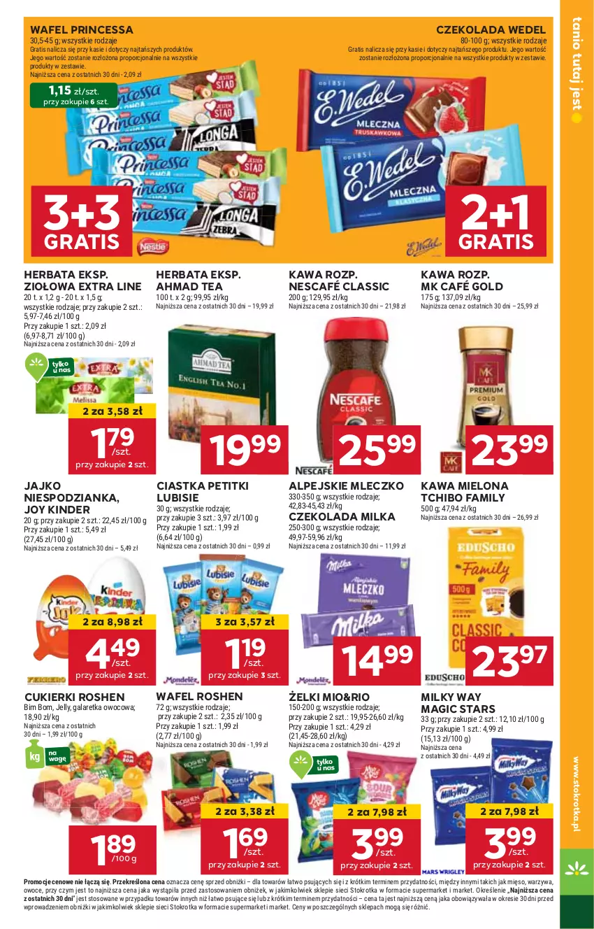 Gazetka promocyjna Stokrotka - Supermarket - ważna 06.02 do 12.02.2025 - strona 16 - produkty: Ciastka, Cukier, Cukierki, Czekolada, Fa, Gra, Herbata, HP, Kawa, Kawa mielona, Kinder, Lubisie, Milka, Milky Way, Mleczko, Nescafé, Princessa, Tchibo, Tchibo Family