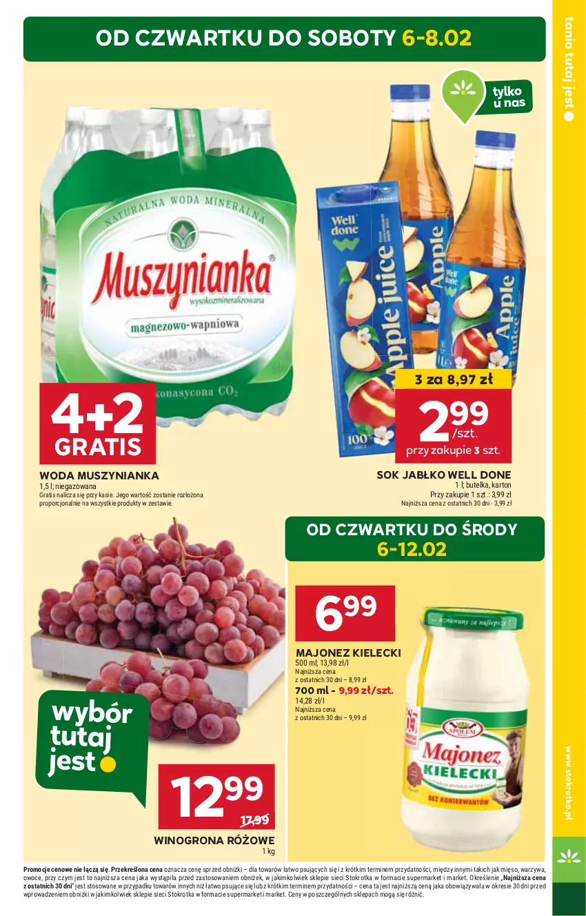 Gazetka promocyjna Stokrotka - Supermarket - ważna 06.02 do 12.02.2025 - strona 3 - produkty: Gra, HP, Majonez, Mus, Muszynianka, Sok, Wino, Winogrona, Woda