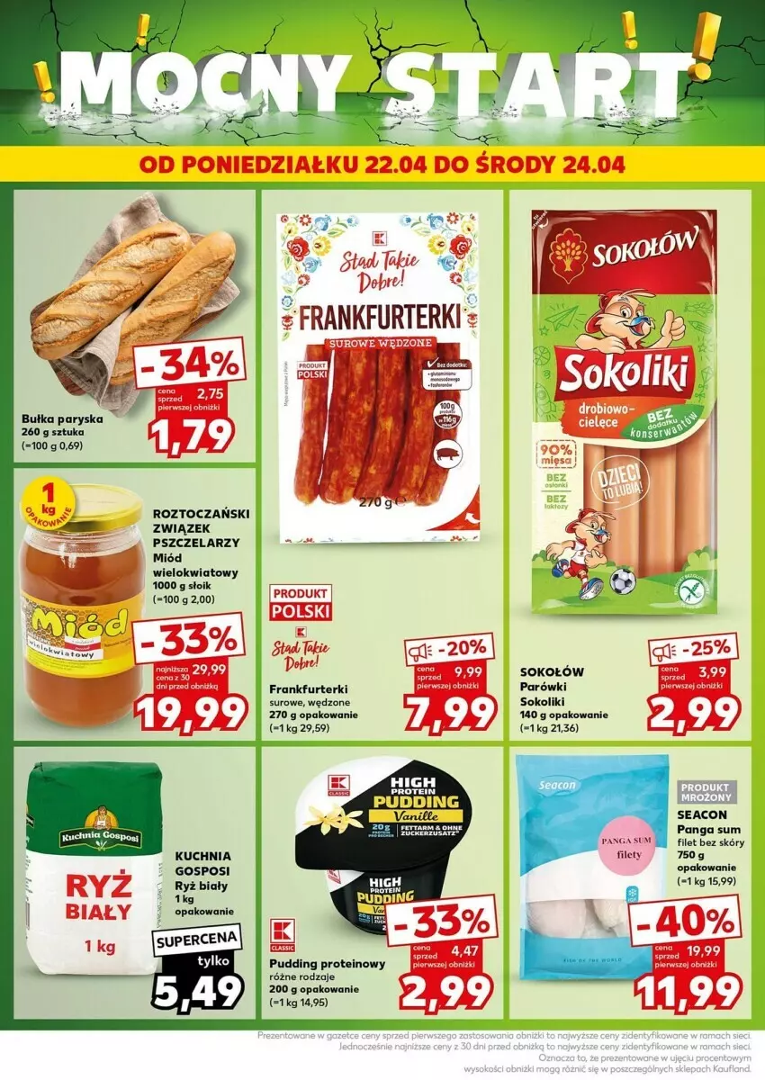 Gazetka promocyjna Kaufland - ważna 22.04 do 24.04.2024 - strona 15 - produkty: Bułka, Frankfurterki, Kuchnia, Pudding, Ryż, Ryż biały