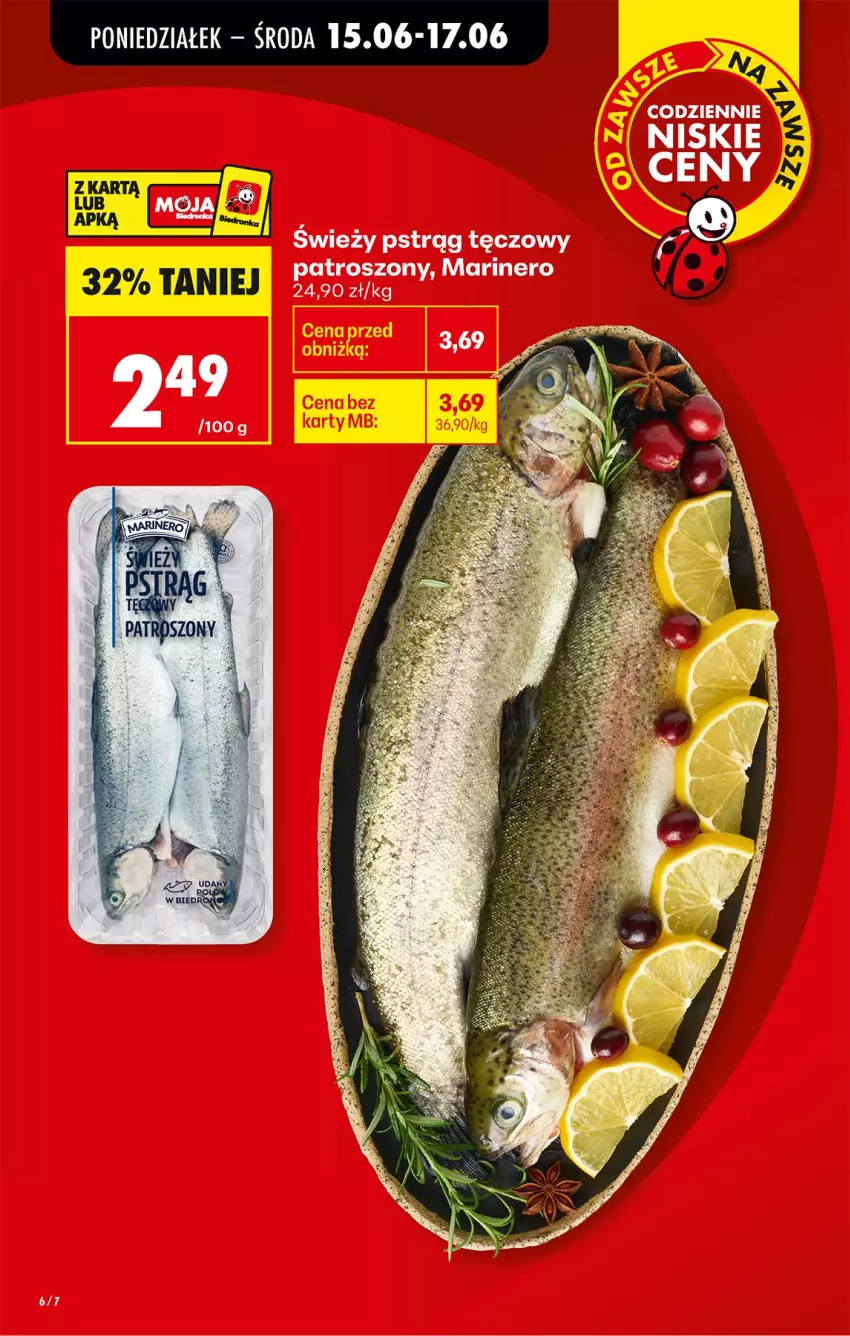 Gazetka promocyjna Biedronka - Od Poniedziałku - ważna 15.06 do 20.06.2026 - strona 10 - produkty: Pstrąg, Pstrąg tęczowy