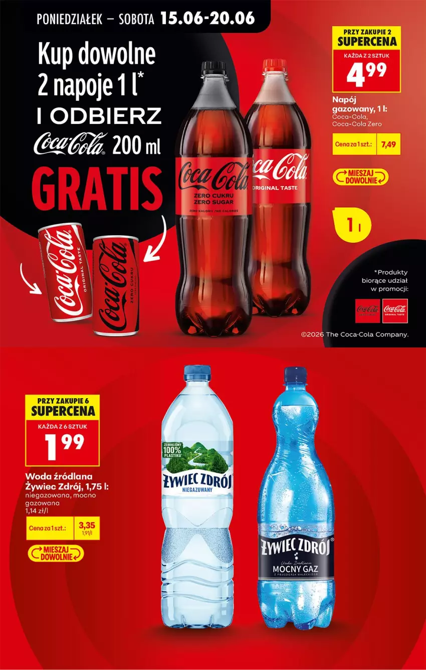 Gazetka promocyjna Biedronka - Od Poniedziałku - ważna 15.06 do 20.06.2026 - strona 17 - produkty: Coca-Cola, LANA, Napój, Napój gazowany, Napoje, Woda