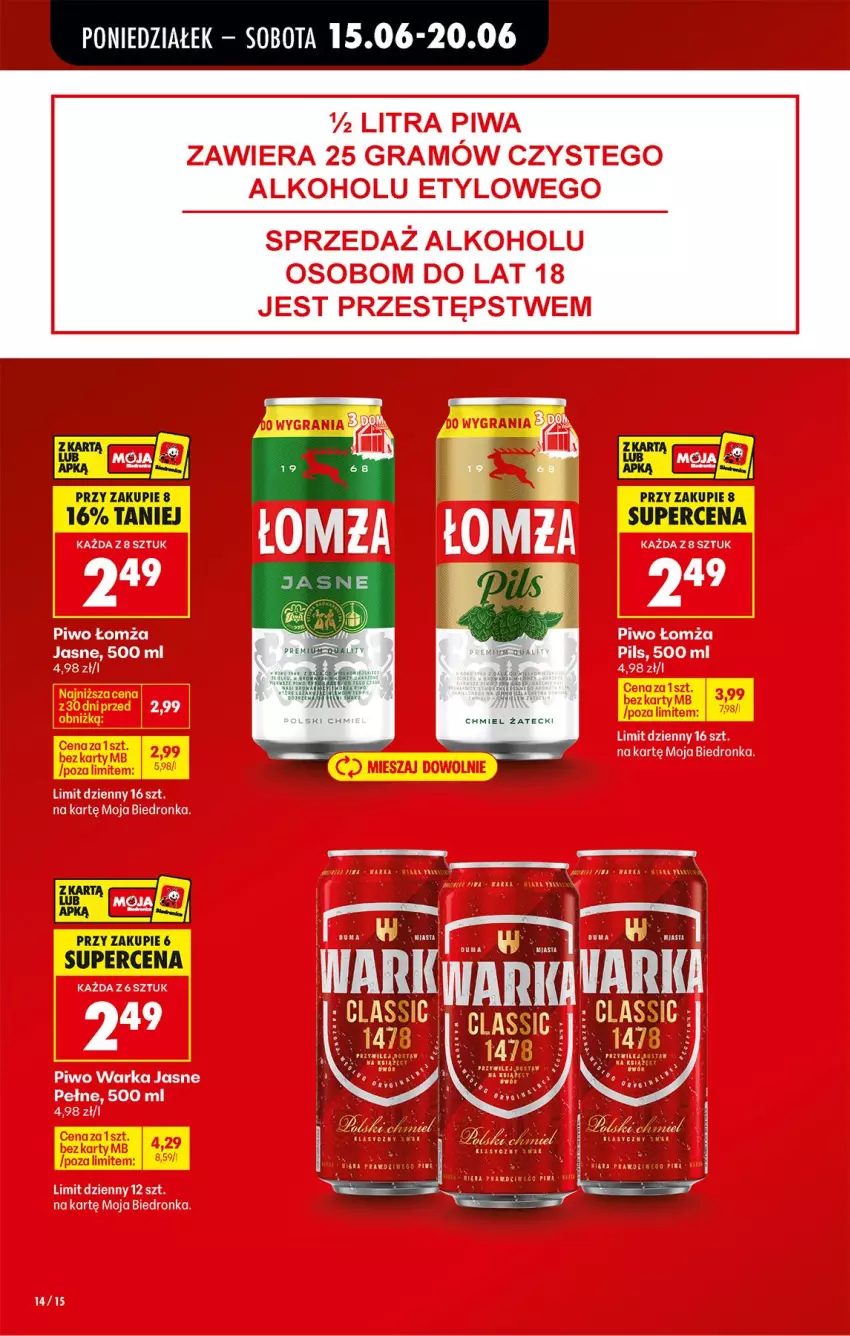 Gazetka promocyjna Biedronka - Od Poniedziałku - ważna 15.06 do 20.06.2026 - strona 18 - produkty: LG, Piwo