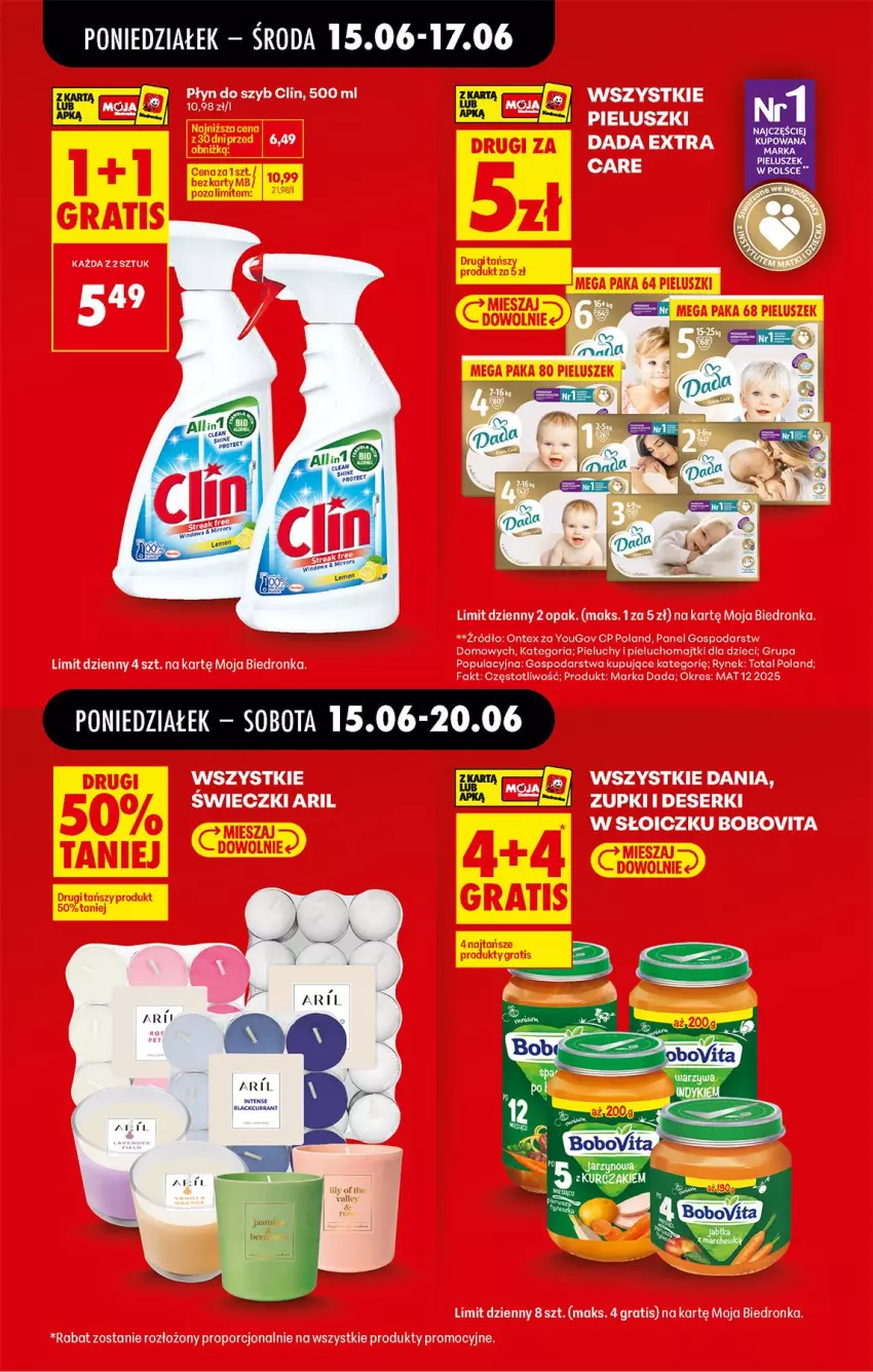 Gazetka promocyjna Biedronka - Od Poniedziałku - ważna 15.06 do 20.06.2026 - strona 23 - produkty: BoboVita, Clin, Dada, Dzieci, Fa, Gra, Majtki, Pieluchomajtki, Pieluchy, Por