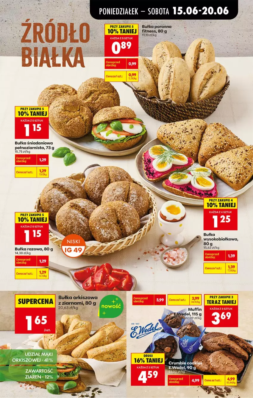 Gazetka promocyjna Biedronka - Od Poniedziałku - ważna 15.06 do 20.06.2026 - strona 41 - produkty: Bułka, Danio, Fa, Por, Sok, Tera