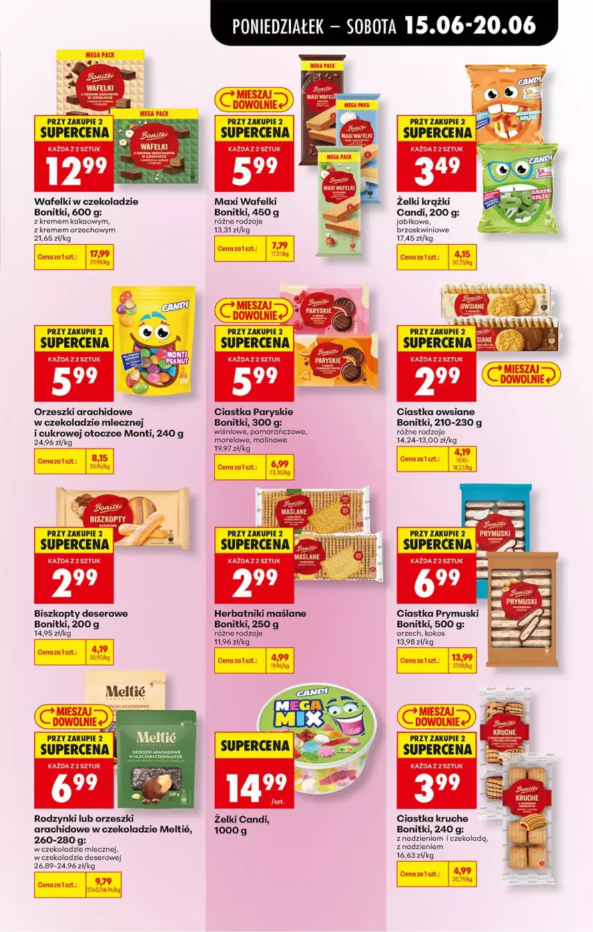 Gazetka promocyjna Biedronka - Od Poniedziałku - ważna 15.06 do 20.06.2026 - strona 65 - produkty: Biszkopty, Bonitki, Ciastka, Ciastka owsiane, Deser, Fa, Herbatniki, Kakao, Kokos, Mus, Orzeszki, Rodzynki, Ser