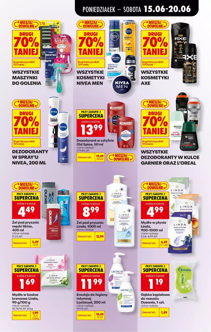 Gazetka promocyjna Biedronka - Od Poniedziałku - ważna 15.06 do 20.06.2026 - strona 75 - produkty: Dezodorant, Emulsja, Garnier, Koc, Lactacyd, Mydło, Mydło w płynie, Nivea, Nivea Men, Old Spice, Ser