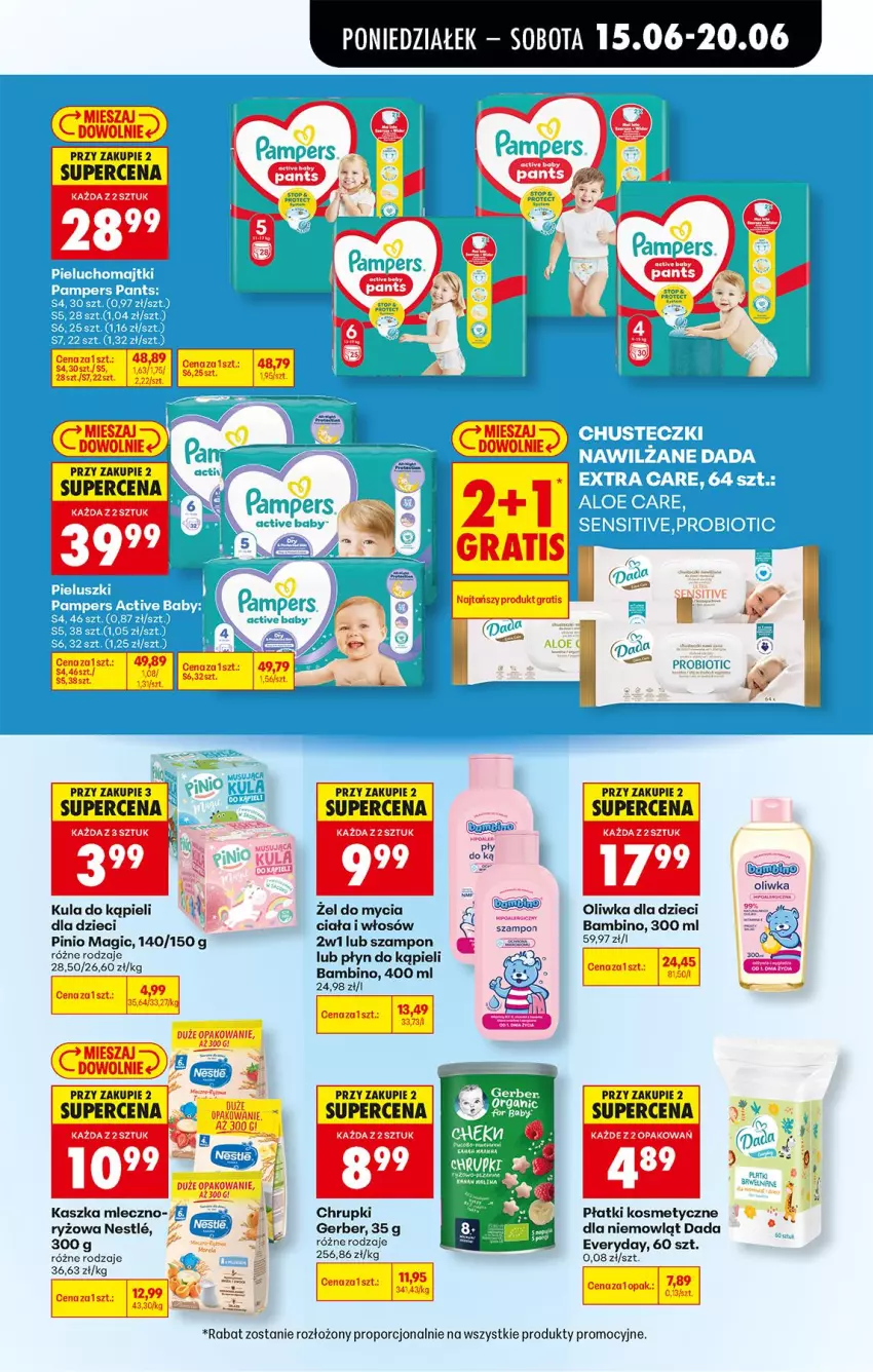 Gazetka promocyjna Biedronka - Od Poniedziałku - ważna 15.06 do 20.06.2026 - strona 79 - produkty: Chrupki, Dada, Dzieci, Gerber, Kula do kąpieli, Oliwka dla dzieci, Płatki kosmetyczne, Płyn do kąpieli, Por, Ryż, Szampon