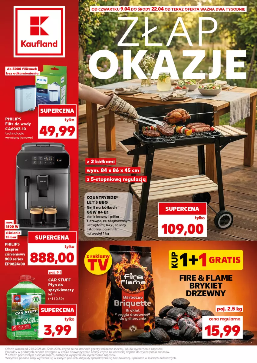 Gazetka promocyjna Kaufland - Kaufland - ważna 09.04 do 22.04.2026 - strona 1 - produkty: Grill, Philips, Pojemnik, Półka, Ser, Stolik, Tera