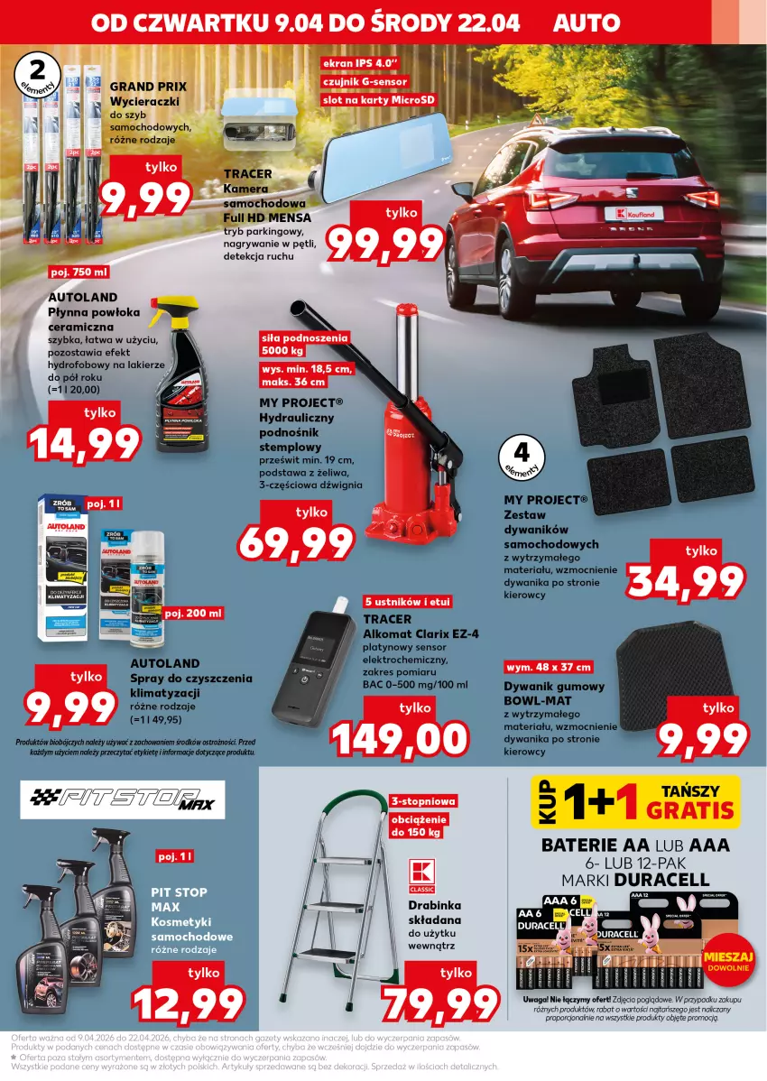 Gazetka promocyjna Kaufland - Kaufland - ważna 09.04 do 22.04.2026 - strona 13 - produkty: Acer, Alkomat, Duracell, Dywan, Dywanik, Dźwig, Gra, Gry, Inka, Kamera, Lakier, Por, Spray do czyszczenia, Waga