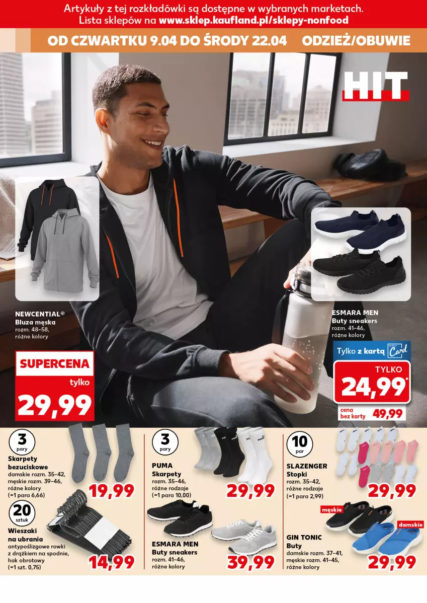 Gazetka promocyjna Kaufland - Kaufland - ważna 09.04 do 22.04.2026 - strona 16 - produkty: Bluza, Buty, Gin, Karp, Puma, Spodnie, Top, Ubrania, Wieszak