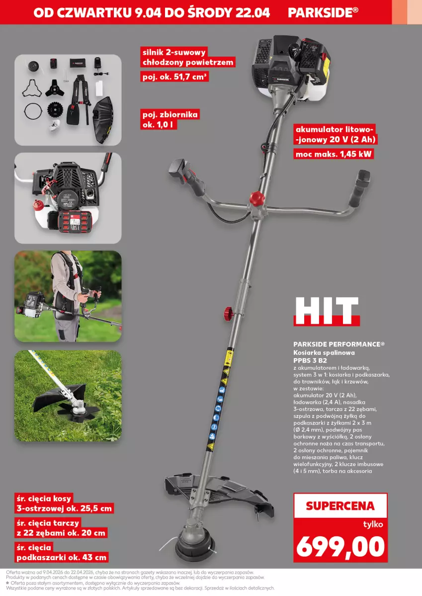 Gazetka promocyjna Kaufland - Kaufland - ważna 09.04 do 22.04.2026 - strona 5 - produkty: Akumulator, Fa, Kasza, Kosiarka, Noż, Parkside, Pojemnik, Por, Sport, Torba, Tran, Warka