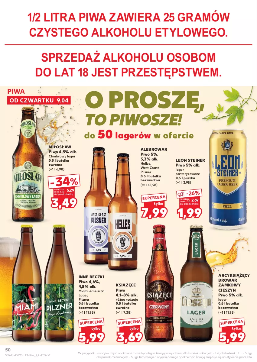 Gazetka promocyjna Kaufland - Gazetka tygodnia - ważna 09.04 do 15.04.2026 - strona 50 - produkty: Gra, Książęce, Leon, Piwa, Piwo, Sok