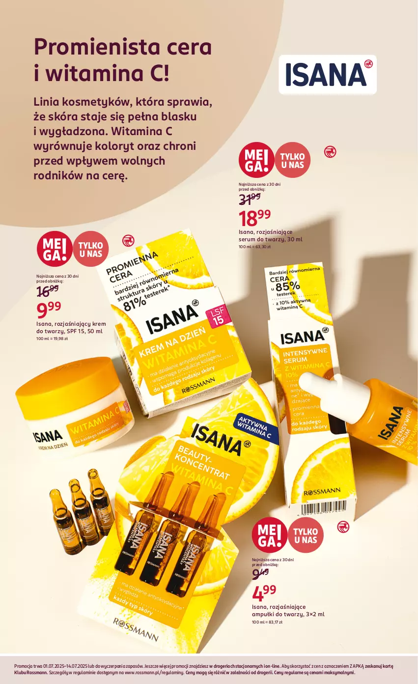 Gazetka promocyjna Rossmann - 1 lipca - ważna 01.07 do 14.07.2025 - strona 2 - produkty: Isana, Krem do twarzy, Rum, Ser, Serum, Serum do twarzy