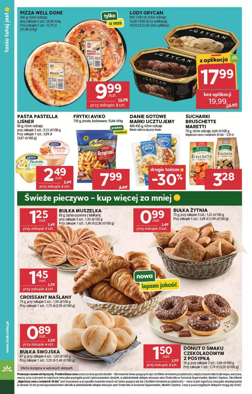Gazetka promocyjna Stokrotka - Market - ważna 10.09 do 16.09.2026 - strona 22 - produkty: Bruschette, Bułka, Croissant, Danie gotowe, Donut, Frytki, Lisner, Mięso, Mus, Optima, Owoce, Pastella, Warzywa