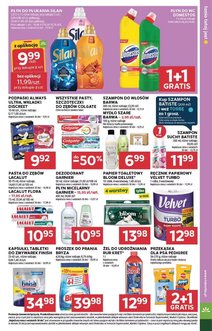 Gazetka promocyjna Stokrotka - Market - ważna 10.09 do 16.09.2026 - strona 25 - produkty: Always, Batiste, Bryza, Colgate, Dezodorant, Discreet, Finish, Flora, Garnier, Gra, Kret, Lacalut, LG, Mięso, Mydło, Optima, Owoce, Papier, Pasta do zębów, Pedigree, Płyn micelarny, Podpaski, Ręcznik, Szampon, Tablet, Velvet, Warzywa, Wkładki