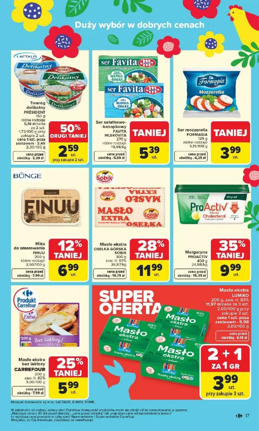 Gazetka promocyjna Carrefour - Gazetka Carrefour, Market od poniedziałku! - ważna 09.03 do 14.03.2026 - strona 19 - produkty: Fa, Favita, Finuu, Masło, Mleko, Mlekovita, Sałat, Ser
