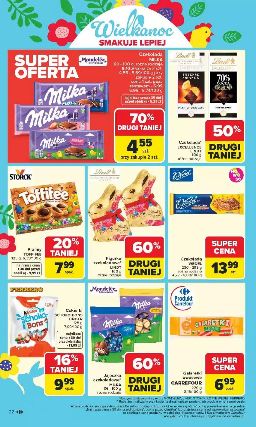 Gazetka promocyjna Carrefour - Gazetka Carrefour, Market od poniedziałku! - ważna 09.03 do 14.03.2026 - strona 24 - produkty: Cukier, Cukierki, Czekolada, EPEE, Fa, Ferrero, Gala, Galaretki, Lindt, Milka, Praliny, Toffifee