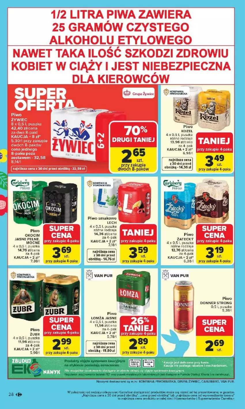 Gazetka promocyjna Carrefour - Gazetka Carrefour, Market od poniedziałku! - ważna 09.03 do 14.03.2026 - strona 30 - produkty: Carlsberg, Gra, Koc, Okocim, Piec, Piwa, Piwo, Pur, Razer