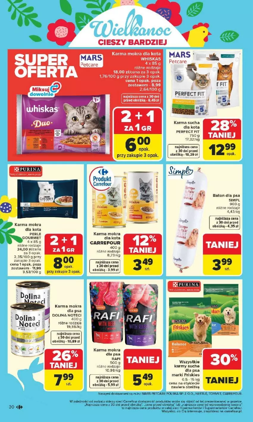 Gazetka promocyjna Carrefour - Gazetka Carrefour, Market od poniedziałku! - ważna 09.03 do 14.03.2026 - strona 32 - produkty: Baton, Baton dla psa, Fa, Friskies, Mars, Pur, Purina, Whiskas