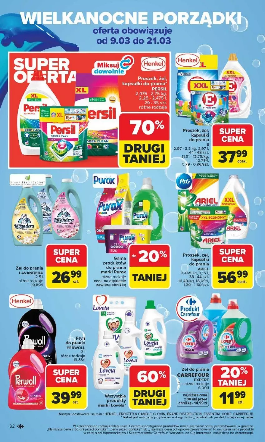 Gazetka promocyjna Carrefour - Gazetka Carrefour, Market od poniedziałku! - ważna 09.03 do 14.03.2026 - strona 34 - produkty: Ariel, Gra, Kapsułki do prania, Lovela, Lovi, Persil, Perwoll, Pur