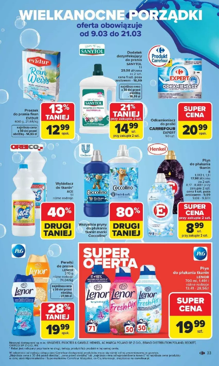 Gazetka promocyjna Carrefour - Gazetka Carrefour, Market od poniedziałku! - ważna 09.03 do 14.03.2026 - strona 35 - produkty: BIC, Lenor, LG, Odkamieniacz, Płyn do płukania, Pralki, Sałat, Sanytol