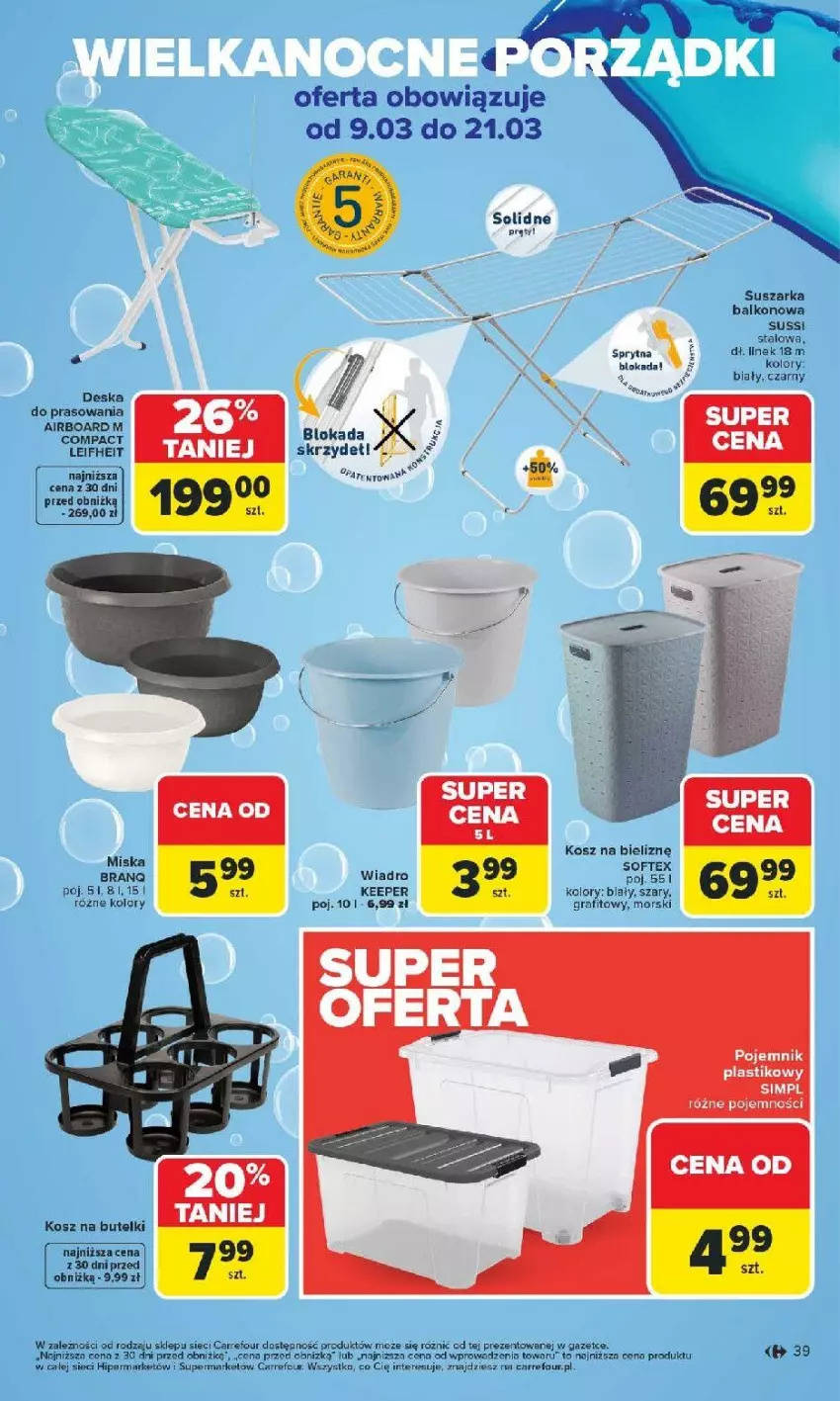 Gazetka promocyjna Carrefour - Gazetka Carrefour, Market od poniedziałku! - ważna 09.03 do 14.03.2026 - strona 41 - produkty: Fa, Gin, Gra, Kosz, Pojemnik, Pojemnik plastikowy, Suszarka