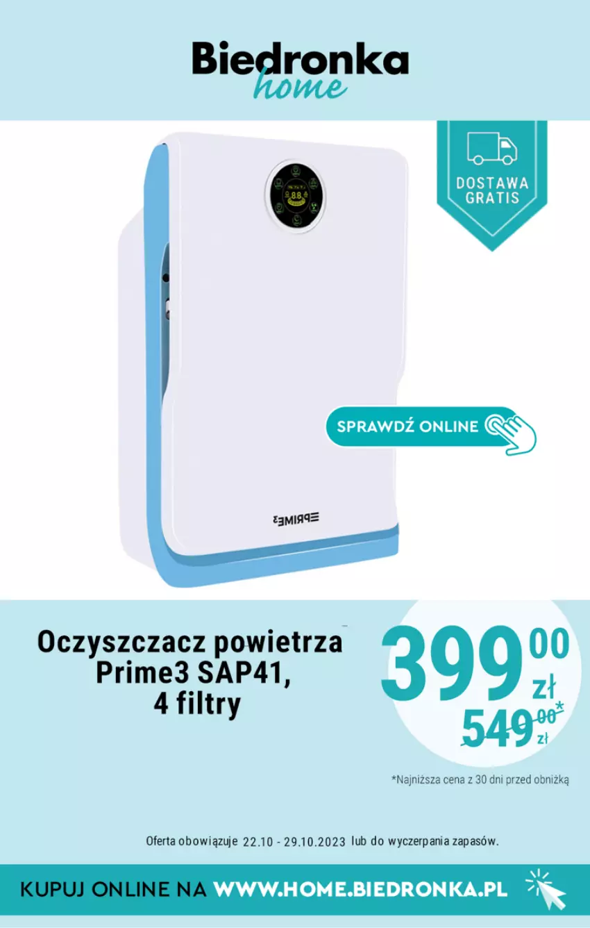 Gazetka promocyjna Biedronka - Biedronka Home - Gazetka - Biedronka.pl - ważna 15.10 do 29.10.2023 - strona 11 - produkty: Oczyszczacz powietrza