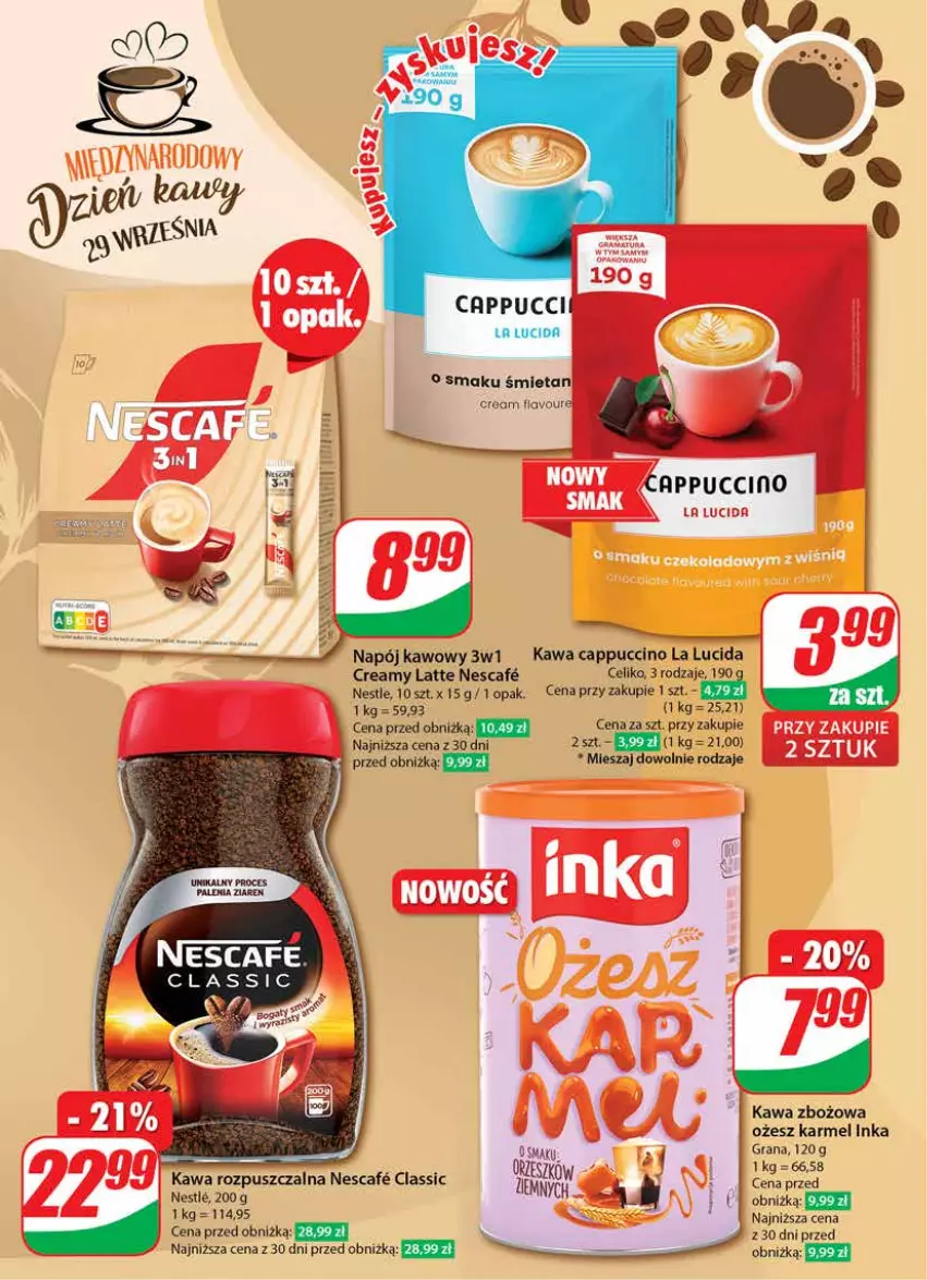 Gazetka promocyjna Dino - Gazetka 39 / 2024 - ważna 25.09 do 01.10.2024 - strona 8 - produkty: Cappuccino, Gra, Graal, Inka, Kawa, Kawa rozpuszczalna, Kawa zbożowa, Napój