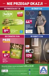 Gazetka promocyjna Aldi - Gazetka - ważna od 12.06 do 12.06.2021 - strona 36 - produkty: Pistacje, Top, Sok, Gra, Bermudy, Wełna, Moda, Lampa, Fa