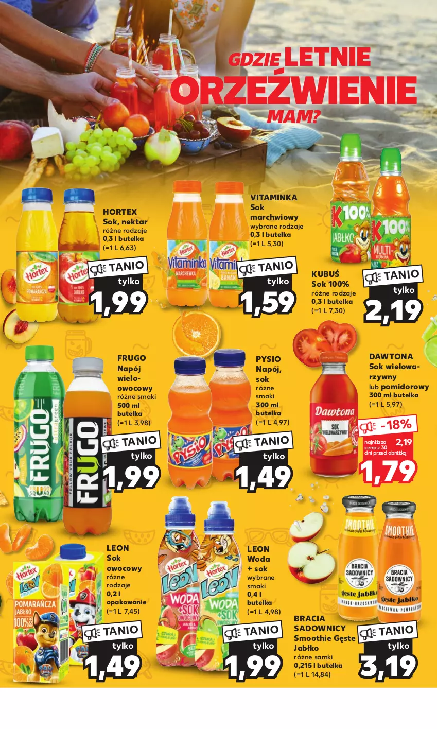 Gazetka promocyjna Kaufland - Mocny Start - ważna 03.07 do 05.07.2023 - strona 16 - produkty: Dawtona, Hortex, Inka, Kubuś, Leon, Napój, Napoje, Nektar, Smoothie, Sok, Woda